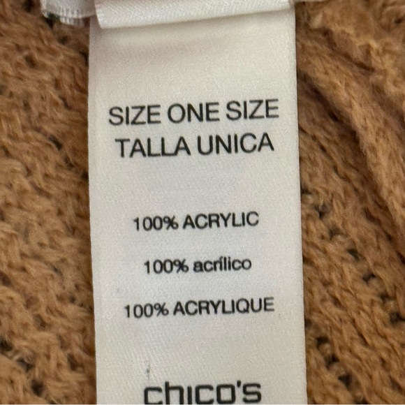 Chico’s Super Soft Camel Beige Sweater Poncho One Size - Picture 6 of 10